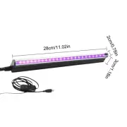 2 Packs LED UV Blacklight UV Lamp Bar Stage Blacklight Tube Portable UV Light AU
