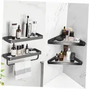 Glass Corner Shelf 2 Pack Corner Shower Caddy Black Glass Black Triangle