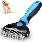 KAYI Dematting Brush Undercoat Rake for Dogs & Cats 2 Sided Professional Grooming Tool – Tangles Removing & Deshedding Brush