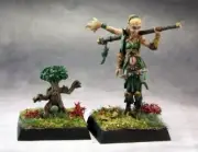 Reaper: Pathfinder Miniatures: Pathfinder Druid and Familiar (metal)