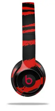 Skin Wrap for Beats Solo Wireless 2 3 4 Zebra Red SKIN ONLY