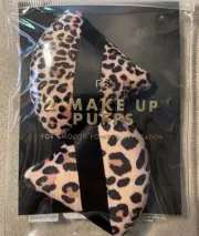 2 Animal Print Leopard Make Up Puffs Powder Applicators