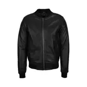 Classic Zipper Black Bomber Jacket