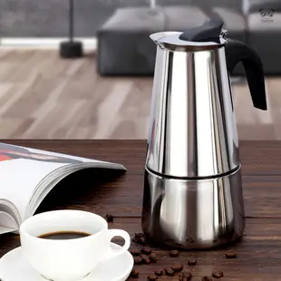 不鏽鋼咖啡壺 便攜式電熱咖啡壺 摩卡拿鐵爐 濃縮拿鐵咖啡過濾爐 摩卡壺 歐式咖啡杯 600ml