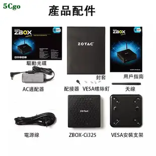 5Cgo【含稅】ZOTAC/索泰 ZBOX CI325 N3160四核雙網口家用娛樂mini迷你桌上型電腦無風扇工控小主機支持Win7/10