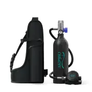 [US Direct] CHIKADIV 1L Scuba Tank Refillable Oxygen Cylinder Underwater Diving Gear for Diver Portable Diving and Snork