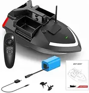 Fishing Bait Boat 500m Remote Control Bait Boat Dual Fish Finder 2KG Loading Support Automatic Cruise/Route Correction with Night Light Turn Signal for Fishing Black 5200mAh-T