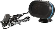 Car Voltmeter Clock Digital Thermometer Indoor Outdoor Display Easy Plug in Installation for Automotive Use Dual Backlight
