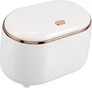 Outanaya Desktop Trash Can Cup Holder Phone Holder Small Trash Can Pink Bathroom Trash Can Press Mini Trash Can Mini Garbage Trash for Desk Lint Bin for Laundry Room Mini Bin Plastic White