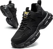 [COOU] Safety Shoes Men's Lightweight Steel Cap Shoes Sporty Work Shoes Non-Slip Breathable Work Safety Shoes