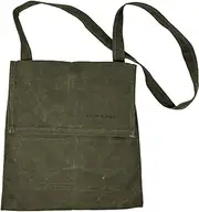 [Exos] Waxed Canvas Haversack, Bushcraft Shoulder Bag, Durable Foraging Bag, Water-Resistant Gardening Bag, 2 Sizes