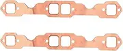 YAKATGVGYS 2pcs Square Port Copper Plating Header Exhaust Gaskets Reusable Fit for SBC Fit for Chevy 327 305 350 Exhaust Gasket