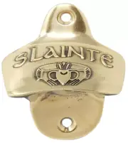 Exclusively Irish Slainte Claddagh Bottle Opener - Polished brass