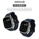 【美國NOMAD】Apple Watch專用高性能橡膠質感錶帶-49/45/44/42mm- 藍黑/ 藍銀