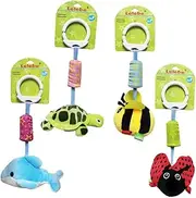 MUSISALY Animal Shaped Cradle Rattles for Boy Girl Soft Hanging Rattles for Stroller Crib Carrier Ladybird Cartoon to Enhance Tactile Sensation Coordination
