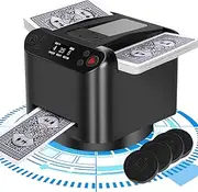 Automatic Card Shuffler and Dealer 360°Rotating 2 Decks Card Dealer with Wireless Remote,Ultra Quiet, Rechargeable, Works with UNO, Taco Cat Goat Cheese Pizza, Five Crowns, Monopoly Deal,etc