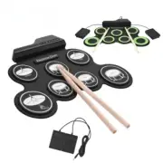 2024 Folding Silicone Hand Roll USB Electronic Drums Pad Kit With Drumsticks