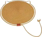 Clawloom Dual Scratching Pad,Dual Scratching pad for Cats,Natural Cotton Rope Cat Scratching Mat,Cats Bed Scratching Mat with Ball Toy,with Cat Toy for Indoor (Brown, 16.5inch)