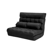 La Bella Double Seat Couch Bed Black Sofa Gemini Leather