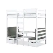 Timothy Timber Loft Bed with Table & Benches