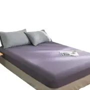 Catzon Cotton Sheets Mattress Dustproof Protective Cover Fabric Bedding-GlassPurple