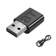 2X Bluetooth 5.0 Transmitter Receiver 3.5MM Jack AUX Audio Adapter LED5505