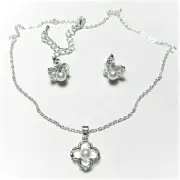 Pearl pendant + earring studs, Cubic Zirconia, 16"-18" chain, gift box