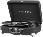 WB Victrola VSC-550BT-BLK Bluetooth Wireless Suitcase Turntable 3 Speed (Black)