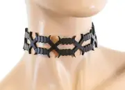 Goth Barbed wire Leaser Cut Choker Leaser Cut Punk Goth Thrash metal Leather
