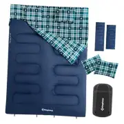 Queen Size 2 Person Double Sleeping Bags with Pillows 8.8 lbs/86.6 x 59" Navy