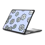 MacBook Air 13-inch (M2 - M4) Impact Case HAPPY SUMMER FLOWERS MACBOOK, RETRO PASTEL PERIWINKLE COLORFUL DAISY FLORAL VERY PERI CLEAR CASE By Ebi Emporium