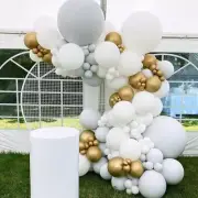 White Grey Balloon Garland Arch Kit Baby Bride Shower Birthday Wedding Marriage