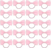 [Ycfish] 20 Pieces Pink Hair Accessories, Pink Hair Bow, Pink Bows for Hair, Girls Bobbles Bows School Bands, Elastics Hair Bands for Girls, Small Ribbon Clips Hairbands Holder Set (Pink)