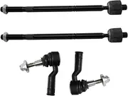 TRQ Front Inner & Outer Tie Rod Set Driver & Passenger Side Inner & Outer Compatible with 2017-2020 Land Rover Discovery 2016-2020 Range Rover Range Rover Sport