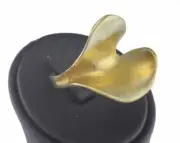 Ring Adjustable Ring Raw brass 18.5mm 8.5US inner size - Women Fashion Organic