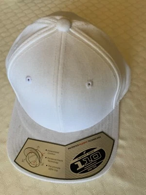 New One Ten 110 Golf Hat White Adjustable by FlexFit Tech (N-3)