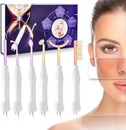TwoWin High Frequency Device with 6 Neon and Argon Stick for Acne Treatment Skin Tightening Reduction of Spot Wrinkles with 60 Pieces Gauze Masks
