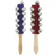 2Pcs Musical Percussion Bells Handle Sleigh Bells Christmas Hand Bells