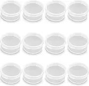 Farmer Mani 24 Pack 0.17 oz Round Plastic Containers (1.06 x H0.55 inch) Clear Bead Storage Containers for Fishing Tackle with Label Stickers, Craft, Beads, Jewelry, Small Parts