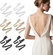 [TUONYIS] Pack of 6 Bra Straps, Backless Bra Extension Holder Bra Straps Clip Non Slip Strap Holder Clip Women's Adjustable Bra Straps Accessories for Backless Dress