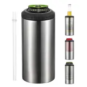 16oz Stainless Steel Can Cooler Insulated Slim Cans Bottles, Silver, 1 Pcs