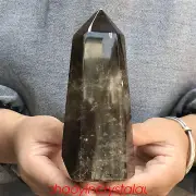 1.03LB Natural Smokey Citrine Quartz Obelisk Quartz Crystal Point Wand XA2973