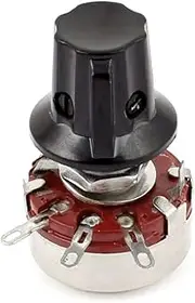 Aexit WTH118-1A (Potentiometer) Single Turn Linear Pot Rotary Taper Carbon Potentiometer 2W Watt 22K Ohm (72ry556qf514) w Knob