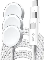 For apple watch charger[3 pack],for I watch Series 10 9 8 7 6 5 4 SE Ultra 2 1 Magnetic Wireless Charger Braided cable USB C for iphone watch charger dock Portable watch series 3 charger Cord type c