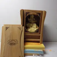 在飛比找松果購物優惠-精品黃楊木張天師木雕佛像佛龕(盒子10.8釐米*7.6釐米*