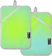 Oven Pot Holders Heat Resistant Fluorescent Blue-Green Gradient Potholder with Pocket Hot Pads Oven Pad 2 Pack