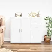 Dining Storage Sideboard White 91x29.5x75 cm Engineered Wood