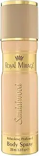 Royal Mirage Sandalwood Body Deodorant Spray for Unisex 200 ml