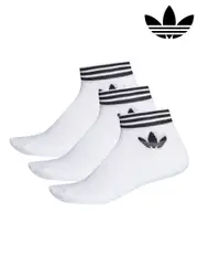 adidas Snow White Trefoil Ankle Socks 3 Pack (575118) | $28