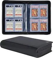 MORABTO Graded Card Binder,Holds 40 Graded Cards,4 Pocket Slab Binder For PSA,Premium Graded Card Holder with Sleeves Black